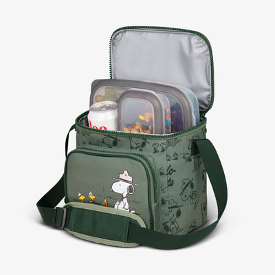 Open View | Peanuts Beagle Scouts Square Lunch Cooler Bag::::Insulated liner 