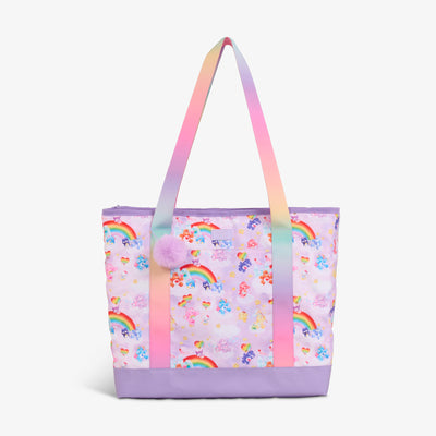 Front View | Hello Kitty® and Friends x Care Bears™ Dual Compartment Tote::::Detachable pom-pom/charm 