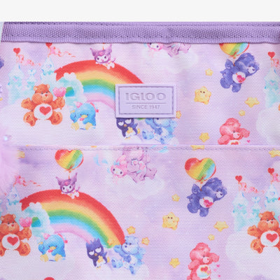 Details View | Hello Kitty® and Friends x Care Bears™ Dual Compartment Tote::::All-over custom print & trims