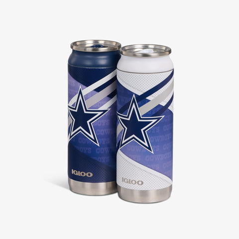 Angle View | Dallas Cowboys Home & Away 16 Oz Can 2-Pack::::Sliding mouth-opening tab