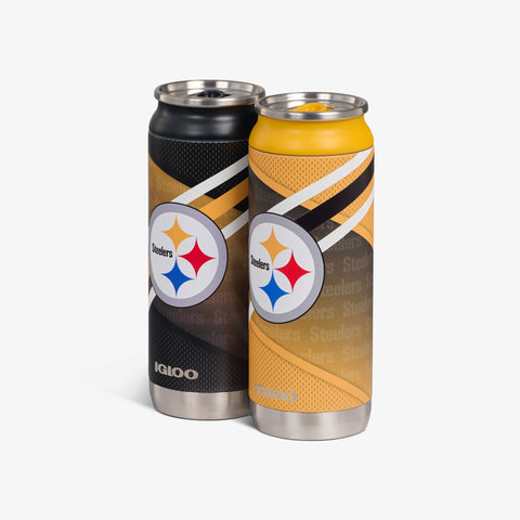 Angle View |Pittsburgh Steelers Home & Away 16 Oz Can 2-Pack::::
