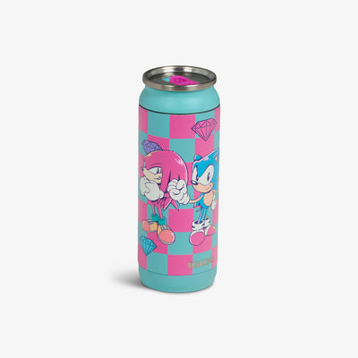 Angle View | Sonic the Hedgehog and Friends 16 Oz Can::::Sliding mouth-opening tab