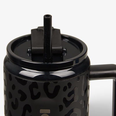 Straw View | Las Vegas Raiders 32 Oz Leopard Flip ‘n’ Sip Travel Mug::::Gasketed, leak-resistant straw