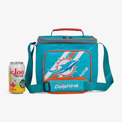 Size View | Miami Dolphins Square Lunch Cooler Bag::::Holds up to 9 cans