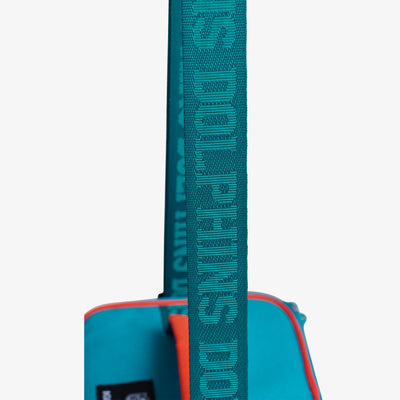 Details View | Miami Dolphins Square Lunch Cooler Bag::::Jacquard detail along strap