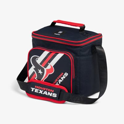 Angle View | Houston Texans Square Lunch Cooler Bag::::Additional storage pocket 