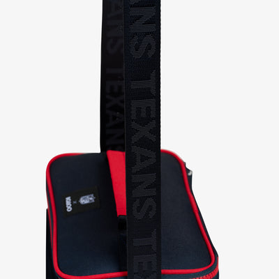 Details View | Houston Texans Square Lunch Cooler Bag::::Jacquard detail along strap 