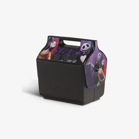 Angle View | Disney Tim Burton’s The Nightmare Before Christmas Jack Skellington & Sally Little Playmate 7 Qt Cooler::::Original side push-button