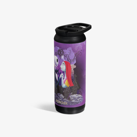 Angle View | Disney Tim Burton’s The Nightmare Before Christmas Jack Skellington & Sally 16 Oz Flip ‘n’ Sip Tumbler::::Ergonomic handle