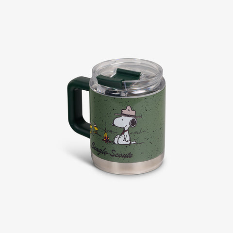 Angle View | Peanuts Beagle Scouts 15 Oz Coffee Mug::::Hot/cold compatible