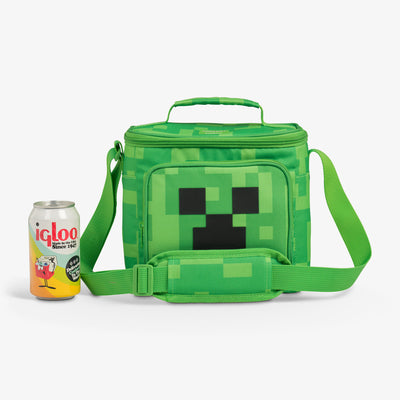 Size View | Minecraft Creeper Square Lunch Cooler Bag::::Holds up to 9 cans