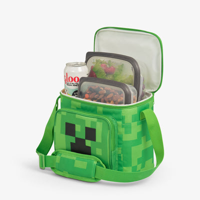 Open View | Minecraft Creeper Square Lunch Cooler Bag::::Insulated liner 