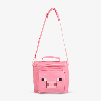 Strap View | Minecraft Pig Square Lunch Cooler Bag::::Adjustable, padded shoulder strap