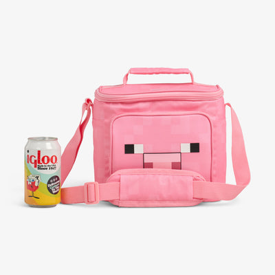 Size View | Minecraft Pig Square Lunch Cooler Bag::::Holds up to 9 cans