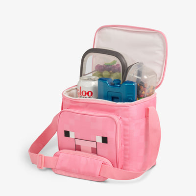 Open View | Minecraft Pig Square Lunch Cooler Bag::::Insulated liner 