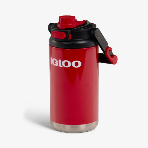 Coleman 1 Liter Thermos Blue & Igloo 1 QT Thermos Red =s water jug