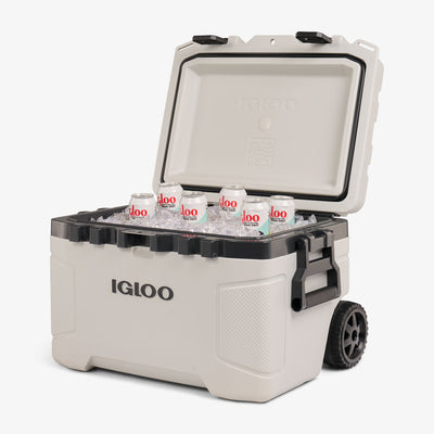 Open View | Trailmate 52 Qt Roller Cooler::Bone::Built-in bottle opener