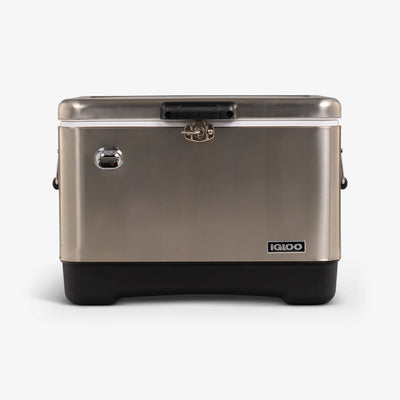 Front View | Legacy 54 Qt Cooler::Stainless Steel::Durable steel exterior