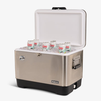 Open View | Legacy 54 Qt Cooler::Stainless Steel::Advanced insulation