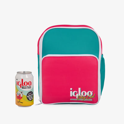 Size View | Retro Mini Convertible Backpack::Jade::Holds up to 12 cans 