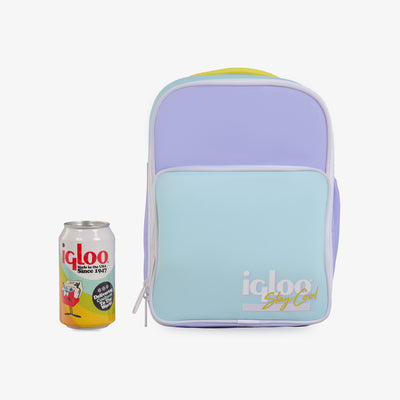 Size View | Retro Mini Convertible Backpack::Lilac::Holds up to 12 cans