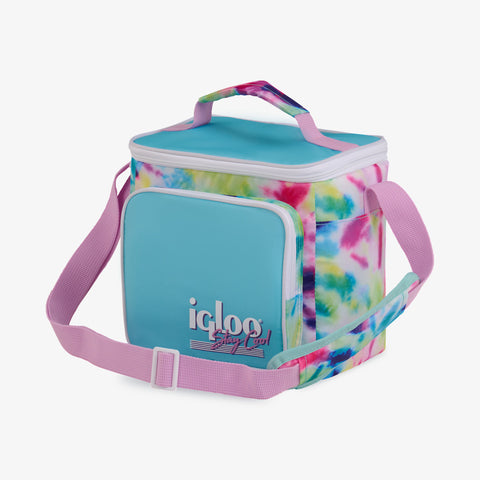 Angle View | Retro Square Lunch Bag::Tie-Dye::