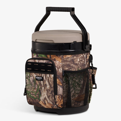 Angle View | Realtree® 20 Qt Cooler Bucket::::Detachable bottle opener