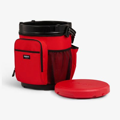 Lid Off View | 20 Qt Cooler Bucket::Red Heat::Hard liner, base & lid