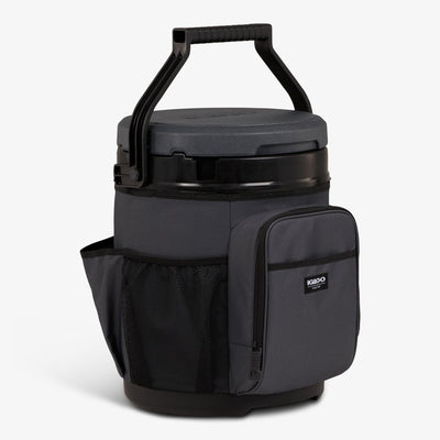 Angle View | 20 Qt Cooler Bucket::Tactical Gray::Bail handle w/lid locking feature