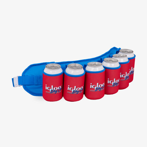 Right Angle View | Retro Beerdolier::Americana::6 removable Soft Coolmates
