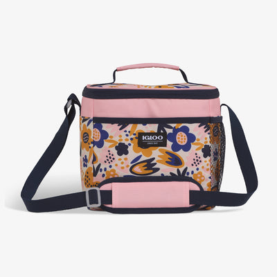 Front View | Kids Square Lunch Bag::Floral::GRS recycled material