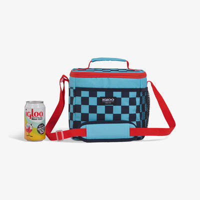 Size View | Kids Square Lunch Bag::Checkers::Holds up to 9 cans