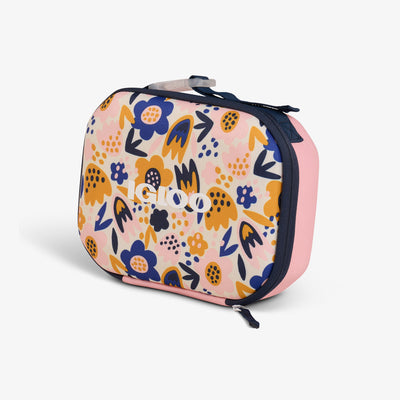 Angle View | Kids Mini Modern Lunch::Floral::Top strap w/buckle