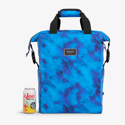 Size View | South Coast Snapdown 24-Can Backpack::Blue Wash::Holds up to 24 (loose) cans