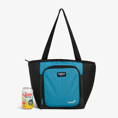 Size View | Latitude 16-Can Tote Cooler::Modern Blue::Holds 16 cans 