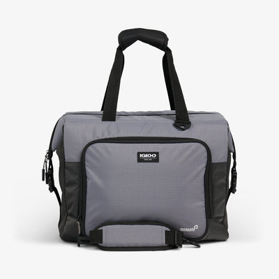 Front View | Latitude Snapdown 36-Can Cooler Bag::Carbonite::Adjustable, removable shoulder strap 