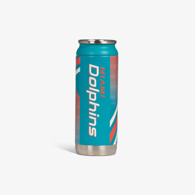 Back View | Miami Dolphins 16 Oz Can::::Advanced hot & cold retention