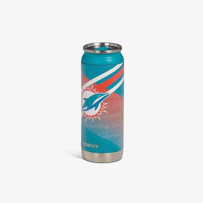 Angle View | Miami Dolphins 16 Oz Can::::Sliding mouth-opening tab