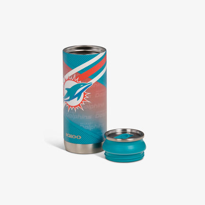 Lid Off View | Miami Dolphins 16 Oz Can::::Removable lid