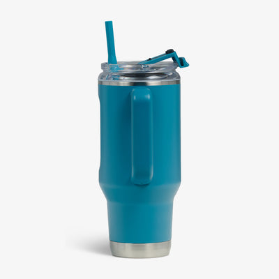 Profile View | 32 Oz Flip ‘n’ Sip Travel Mug::Modern Blue::Side handle