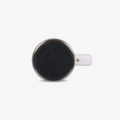 Bottom View | 15 Oz Coffee Mug::White::Built-in coaster 