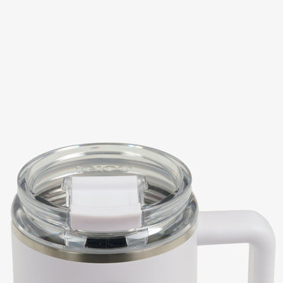 Lid Closed View | 15 Oz Coffee Mug::White::