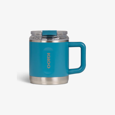 Front View | 15 Oz Coffee Mug::Modern Blue::Hot/cold compatible 