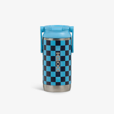 Front View | 12 Oz Kids Sipper Bottle::Checkers::Long-lasting hot/cold retention 