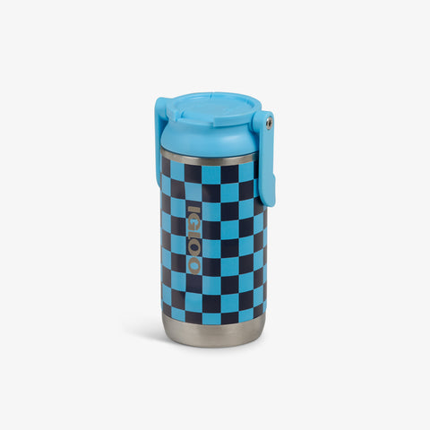 Angle View | 12 Oz Kids Sipper Bottle::Checkers::Fits in standard cup holders 