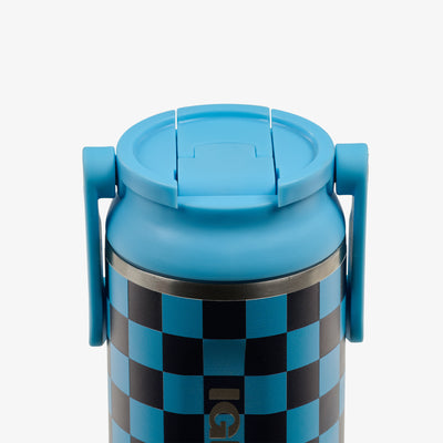 Lid Closed View | 12 Oz Kids Sipper Bottle::Checkers::