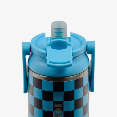 Straw View | 12 Oz Kids Sipper Bottle::Checkers::Leakproof Sport Sipper lid 