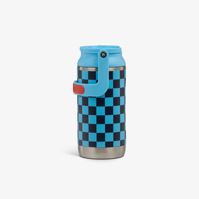 Profile View | 12 Oz Kids Sipper Bottle::Checkers::Tuck Tight handle 