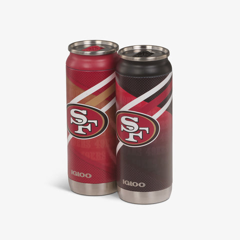 Angle View | San Francisco 49ers Home & Away 16 Oz Can 2-Pack::::Sliding mouth-opening tab