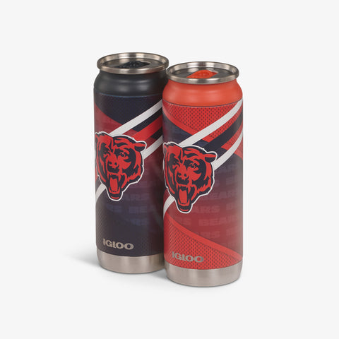 Angle View | Chicago Bears Home & Away 16 Oz Can 2-Pack::::Sliding mouth-opening tab